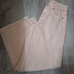 Old Navy Women's Light Peach Baggy Wide Leg Jeans